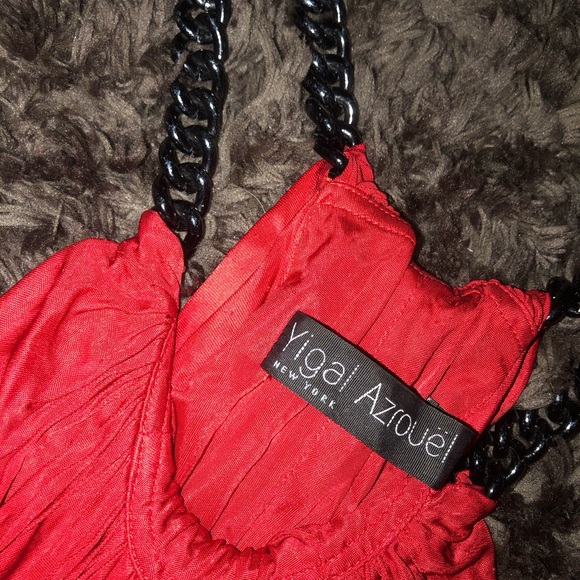 Yigal Azrouel flowy red and black chain top - Picture 3 of 3